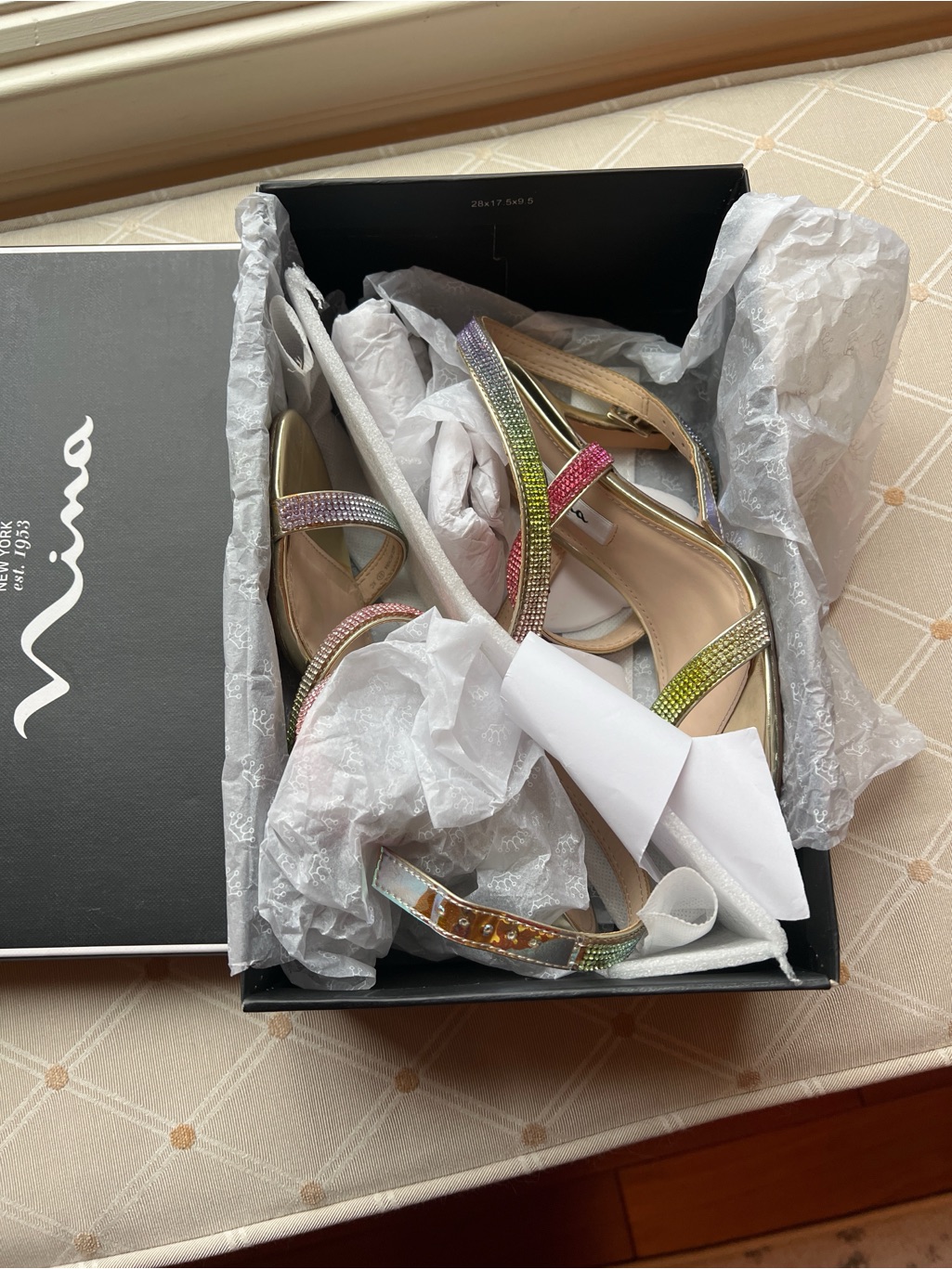 Nina Varena Crystal Ankle Strap Sandals Sz 6 — image 8 of 8
